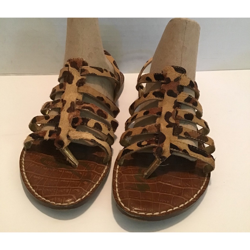 SAM EDELMAN S HAMILTON Leopard STRAPPY SANDALS 8.5